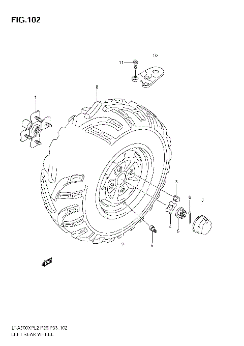 LEFT REAR WHEEL (LT-A500XPL2 E28)