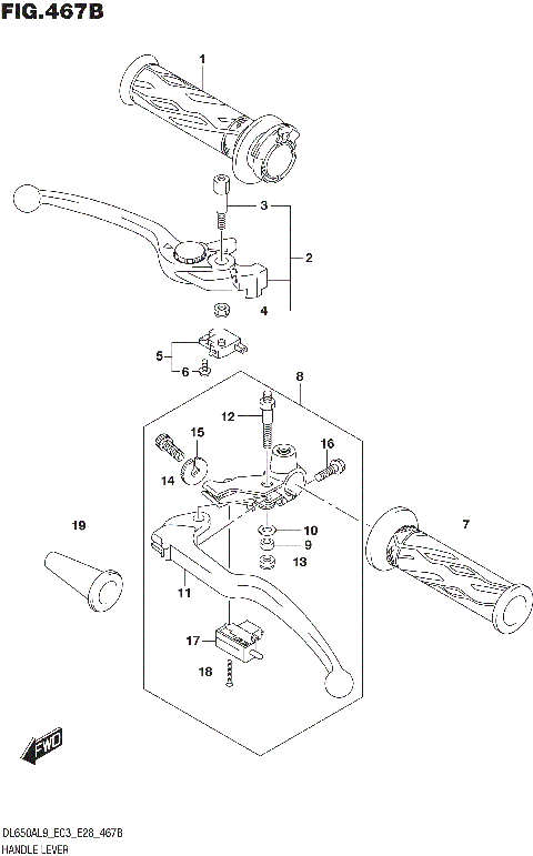 HANDLE LEVER (DL650XA)