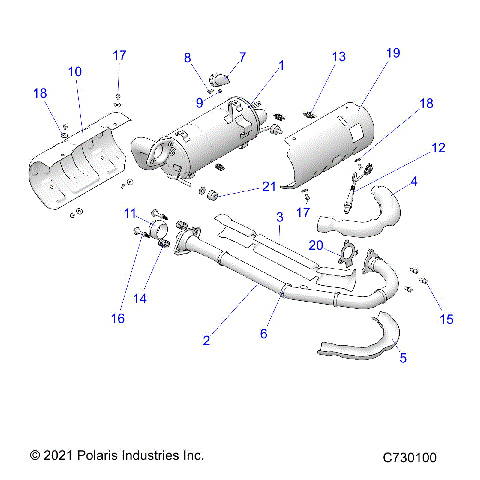 ENGINE, EXHAUST SYSTEM - R23MAU57B4/B9(C730100)