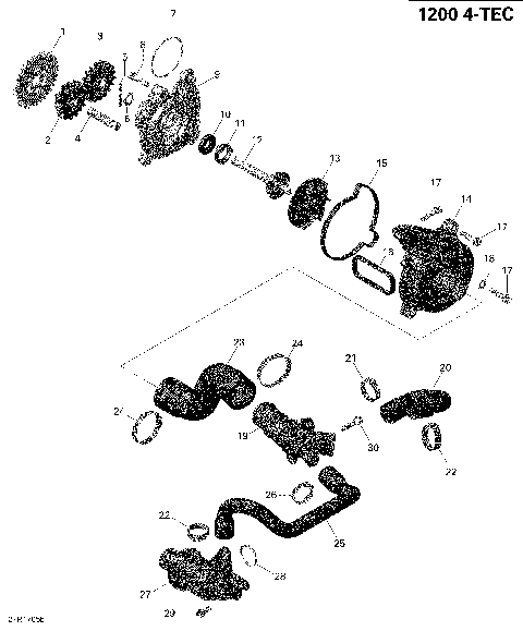 01- Engine Cooling - 1200iTC 4-TEC (GT LE - Renegade Enduro)