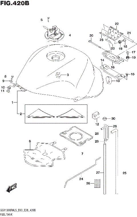 FUEL TANK (GSX1300RAL5 E28)