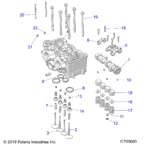 ENGINE, CYLINDER HEAD AND VALVES - R25TAE99FM/TAS99CM/EM/GM (C700600)