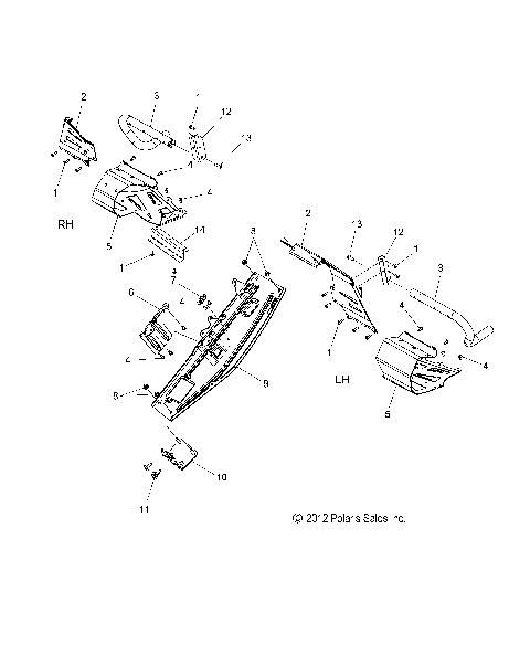 CHASSIS, CLUTCH GUARD and FOOTRESTS - S15CP8 ALL OPTIONS (49SNOWCLUTCHGUARD13INDY)