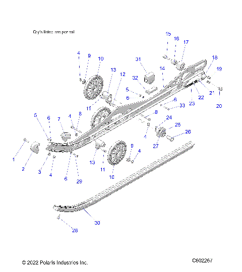 SUSPENSION, RAIL BEAM LH/RH - S24TKP6RS (C602267)