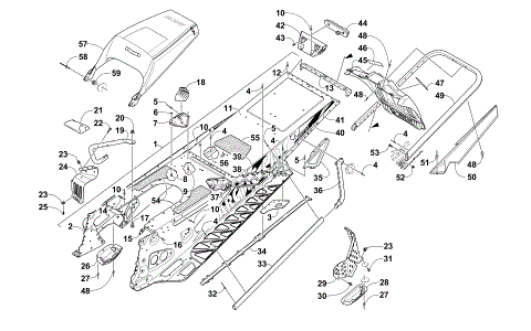 TUNNEL, REAR BUMPER, AND SNOWFLAP ASSEMBLY
