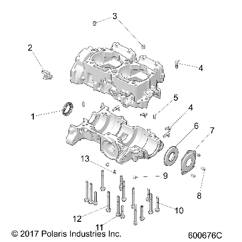 ENGINE, CRANKCASE - S23FJE8PS/8PE (600676C)