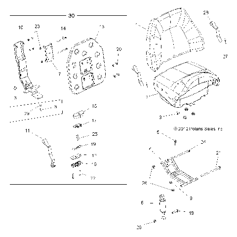 BODY, SEAT, PASSENGER - A14DN8EFQ (49ATVSEATBOTTOM13SPTRG550EPS)