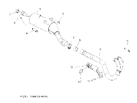 ENGINE, EXHAUST - A09GJ45AA (49ATVEXHAUST08OUT525S)