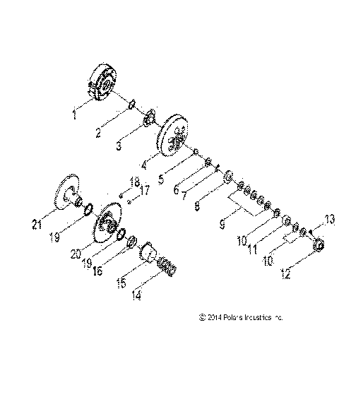DRIVE TRAIN, SECONDARY CLUTCH - A19YAP20N4 (49ATVCLUTCHDRIVEN08PHX)