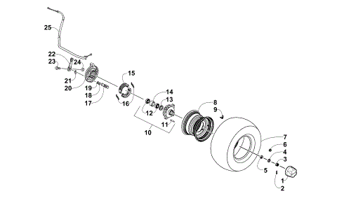 FRONT WHEEL AND BRAKE ASSEMBLIES
