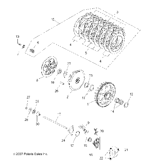 ENGINE, CLUTCH - A07GP52AA/AB (49ATVCLUTCH07OUT525)
