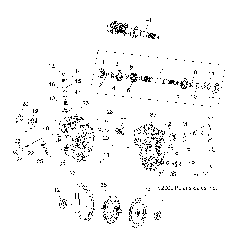 DRIVE TRAIN, MAIN GEARCASE - A13NA32FA (49ATVGEARCASE10BOSS)