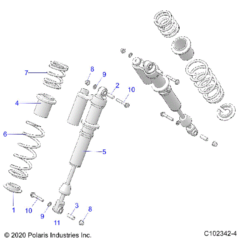SUSPENSION, SHOCK, REAR - A20SLZ95AE (C102342-4)