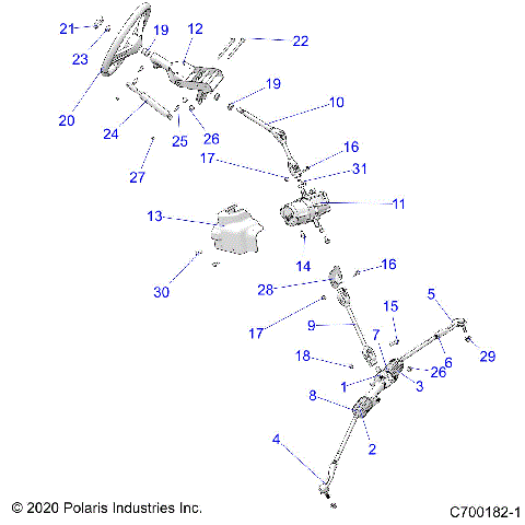 STEERING, STEERING ASM. - G21GAJ99AC/AW/BC/BW (C700182-1)