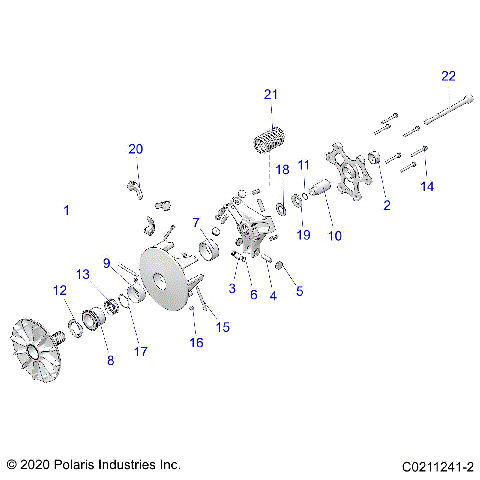 DRIVE TRAIN, PRIMARY CLUTCH - A25SKE57C1/CK/E1/EK (C0211241-2)