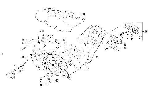 GAS TANK AND TAILLIGHT ASSEMBLY [94049]