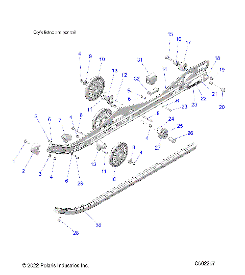 SUSPENSION, RAIL BEAM LH/RH - S24TKP9FS (C602267)