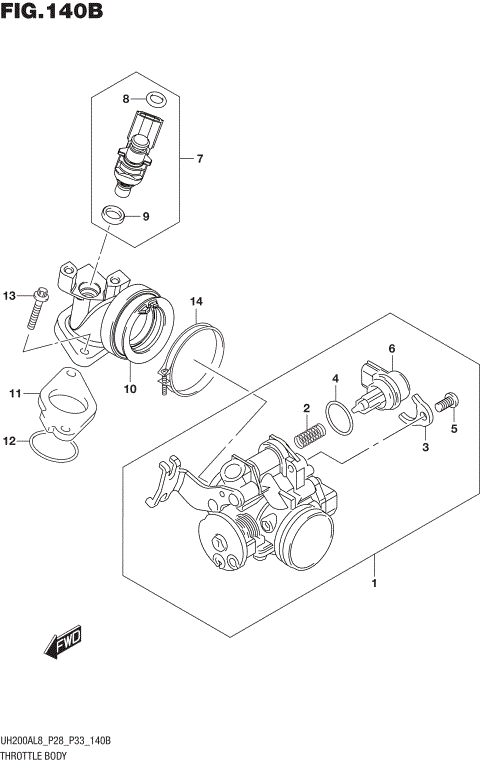 THROTTLE BODY (UH200AL8 P33)