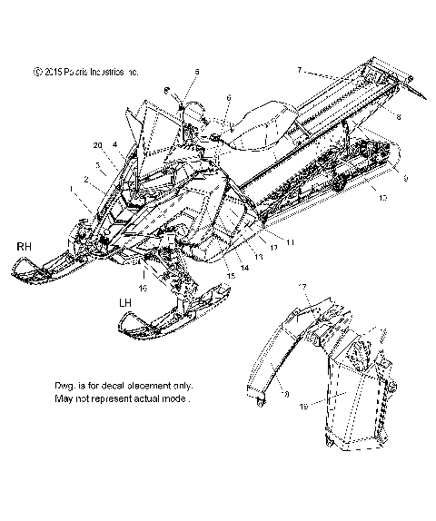 BODY, DECAL, SNOW CHECK, ORANGE SIDE PANEL/BLACK SIDE PANEL W/ORNG GRAPHICS - S16EY8 (600198)