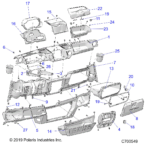 BODY, DASH, STD - R19RSU99A/B (C700549)