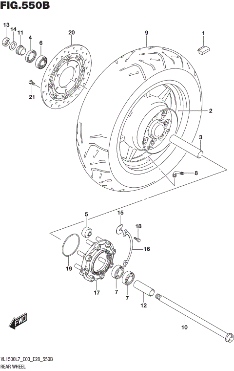 REAR WHEEL (VL1500BL7 E28)
