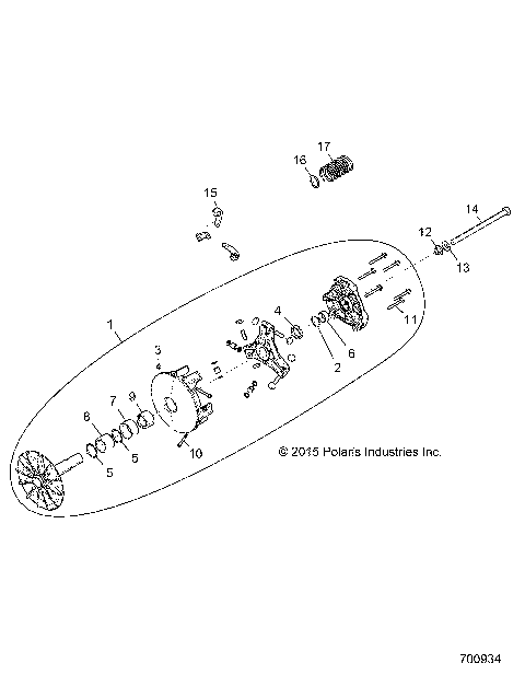 DRIVE TRAIN, PRIMARY CLUTCH - R16RGE99A7/AE/AV (700934)