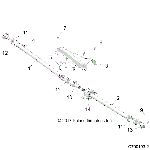 DRIVE TRAIN, FRONT PROP SHAFT - Z19VGE99AK/AW/BK/BW (C700103-2)
