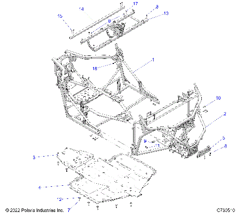 CHASSIS, MAIN FRAME AND SKID PLATES - G25GAE99 (C730510)