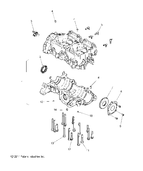 ENGINE, CRANKCASE - S15DP8 ALL OPTIONS (49SNOWCRANKCASE158CH)
