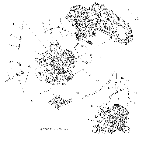 ENGINE MOUNTING - A07LB27FA/LH27FB (49ATVENGINE07HAWK)