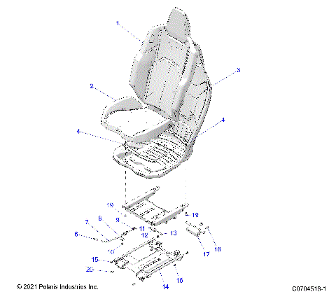 BODY, SEAT ASM., DRIVER / PASSENGER - G24GZW99A/99B (C0704518-1)