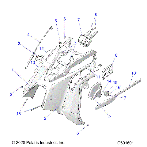 BODY, CONSOLE - S21TDV8RS/8RE ALL OPTIONS (C601601)
