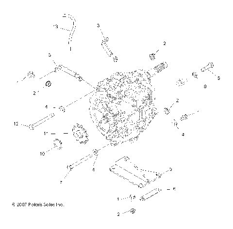DRIVE TRAIN, MAIN GEARCASE MOUNTING - A08BA32AA (49ATVTRANMTG08TB)