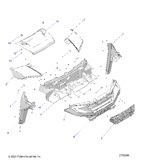 BODY, HOOD AND FRONT FASCIA - R25T6A99A1/B1 (C733299)