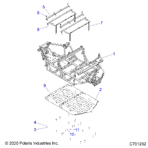 CHASSIS, MAIN FRAME AND SKID PLATES - R25T6E99RM/SM (C701292)