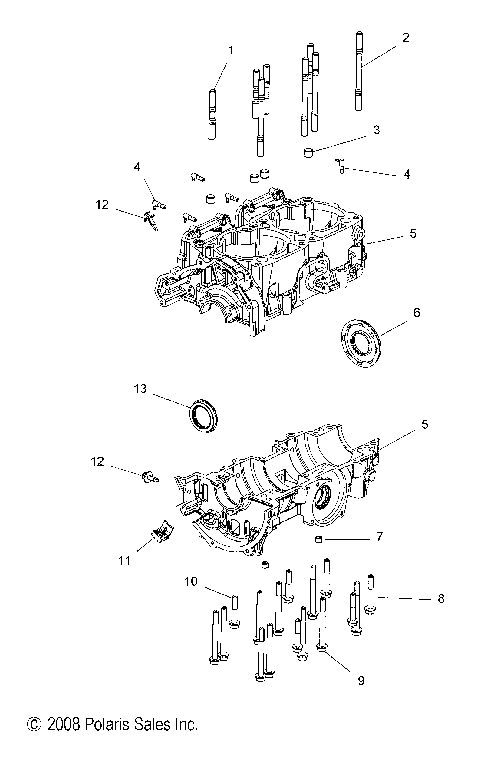 ENGINE, CRANKCASE - S09PM7JS/JSL (49SNOWCRANKCASE09600TRG)