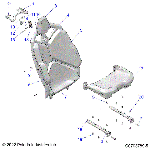 BODY, SEAT ASM., REAR, PREMIUM/DELUXE - Z21R4C92BF (C0703789-5)