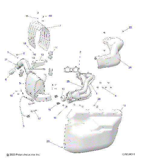 ENGINE, EXHAUST SYSTEM - R23RRE99DX (C700343-1)