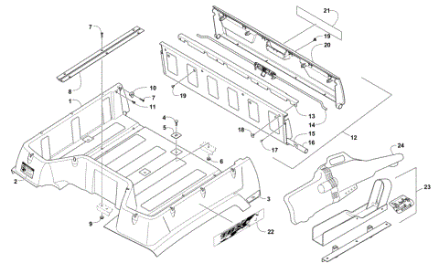 CARGO BOX AND TAILGATE ASSEMBLY (SE)