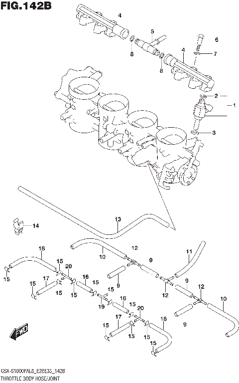 THROTTLE BODY HOSE/JOINT (GSX-S1000FAL8 E33)