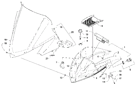 WINDSHIELD AND INSTRUMENTS ASSEMBLIES [103011]