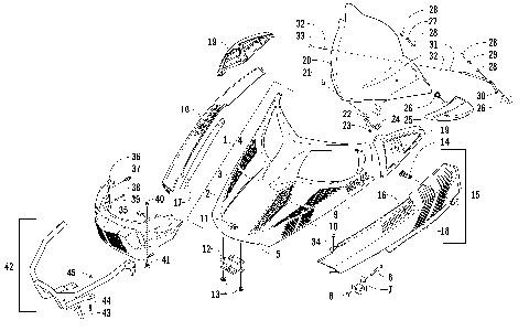 HOOD, WINDSHIELD, AND FRONT BUMPER ASSEMBLY [99282]