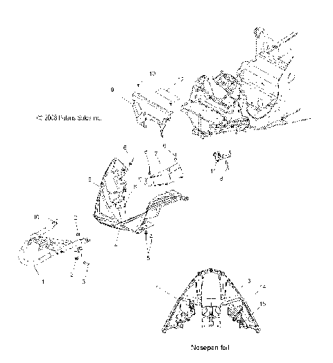 BODY, FRONT BUMPER, NOSEPAN, FOAM and FOIL - S09PK6KS/KE/PM6KS/KE (49SNOWBUMPER09800RMK)