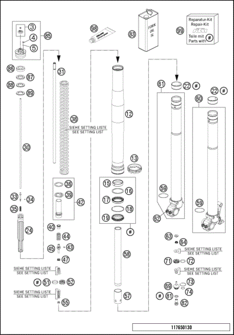 FRONT FORK DISASSEMBLED