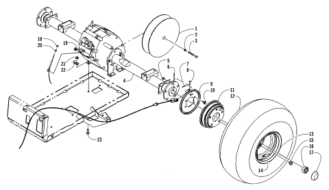 REAR TIRE AND TRANSAXLE ASSEMBLY