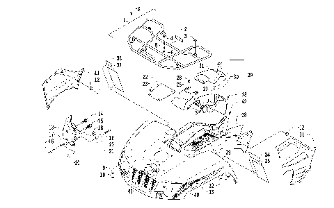 FRONT RACK, BODY PANEL, AND HEADLIGHT ASSEMBLIES [93168]