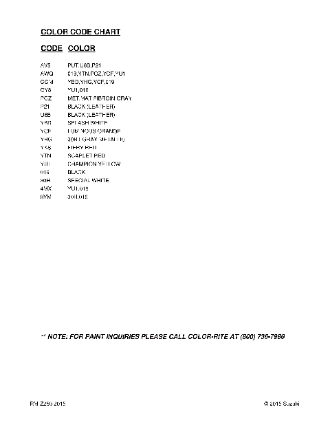 COLOR CHART