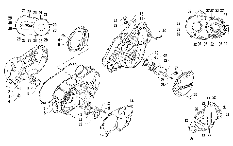 CLUTCH/V-BELT/MAGNETO COVER ASSEMBLY [93974]