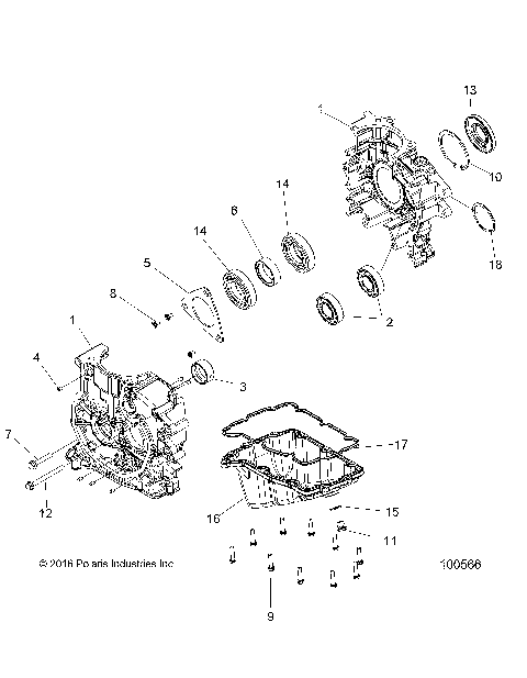 ENGINE, CRANKCASE - A19SEA50B1/B7/SEE50B7/B3/SEG50B4 [100566]