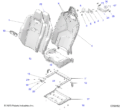 BODY, SEAT ASM, & MOUNTING, REAR - Z25R4D2KAK/BK/AJ/BJ/AM/BM (C750152)